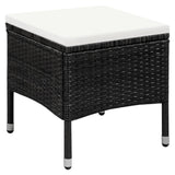 NNEVL Outdoor Chair and Stool with Cushions Poly Rattan Black