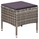 NNEVL Outdoor Chair and Stool with Cushions Poly Rattan Grey