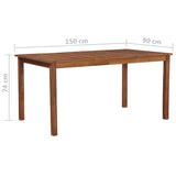 NNEVL Garden Table 150x90x74 cm Solid Acacia Wood