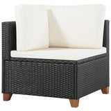 NNEVL 4 Piece Garden Lounge Set with Cushions Poly Rattan Black