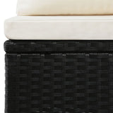 NNEVL 4 Piece Garden Lounge Set with Cushions Poly Rattan Black