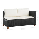 NNEVL 4 Piece Garden Lounge Set with Cushions Poly Rattan Black