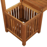 NNEVL Garden Planter with Bench and Trellis Solid Acacia Wood