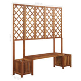 NNEVL Garden Planter with Bench and Trellis Solid Acacia Wood