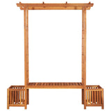 NNEVL Garden Pergola with Bench and Planter Solid Acacia Wood