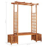 NNEVL Garden Pergola with Bench and Planter Solid Acacia Wood