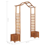 NNEVL Garden Arch with Planter Solid Acacia Wood 180x40x218 cm