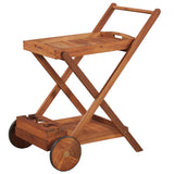 NNEVL Tea Trolley Solid Acacia Wood