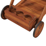 NNEVL Tea Trolley Solid Acacia Wood