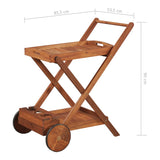 NNEVL Tea Trolley Solid Acacia Wood