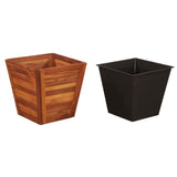 NNEVL Garden Raised Bed Set 3 Pieces Square Solid Acacia Wood
