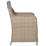 NNEVL Outdoor Chairs with Cushions 2 pcs Poly Rattan Brown
