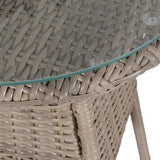 NNEVL 3 Piece Bistro Set with Cushions and Pillows Poly Rattan Brown