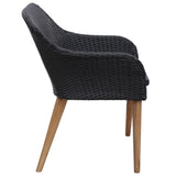 NNEVL Outdoor Chairs with Cushions 2 pcs Poly Rattan Black