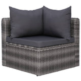 NNEVL 7 Piece Garden Sofa Set with Cushions & Pillows Poly Rattan Grey