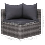 NNEVL 6 Piece Garden Sofa Set with Cushions & Pillows Poly Rattan Grey