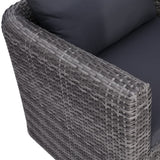 NNEVL 6 Piece Garden Sofa Set with Cushions & Pillows Poly Rattan Grey