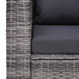 NNEVL Garden Chair with Cushion and Pillow Poly Rattan Grey