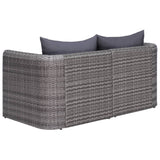 NNEVL Garden Corner Sofas 2 pcs Grey Poly Rattan