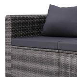 NNEVL Garden Corner Sofas 2 pcs Grey Poly Rattan
