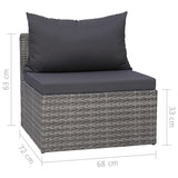 NNEVL 4 Piece Garden Sofa Set with Cushions Grey Poly Rattan