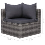 NNEVL 4 Piece Garden Sofa Set with Cushions Grey Poly Rattan