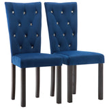 NNEVL Dining Chairs 2 pcs Dark Blue Velvet