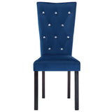 NNEVL Dining Chairs 2 pcs Dark Blue Velvet