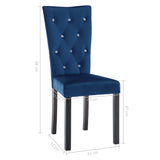 NNEVL Dining Chairs 2 pcs Dark Blue Velvet