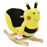 NNEVL Rocking Animal Bumblebee with Backrest Plush 60x32x57 cm Yellow
