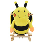 NNEVL Rocking Animal Bumblebee with Backrest Plush 60x32x57 cm Yellow