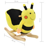 NNEVL Rocking Animal Bumblebee with Backrest Plush 60x32x57 cm Yellow