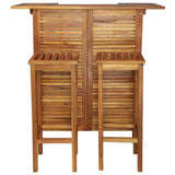NNEVL Bar Table and Chair Set 3 Pieces Solid Acacia Wood