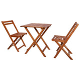 NNEVL 3 Piece Folding Bistro Set Solid Acacia Wood