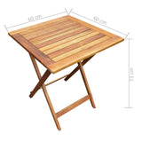NNEVL 3 Piece Folding Bistro Set Solid Acacia Wood