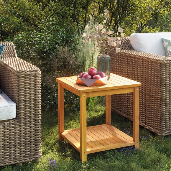 NNEVL Side Table Solid Acacia Wood 45x45x45 cm