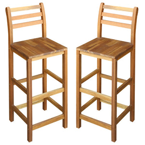 NNEVL Bar Chairs 2 pcs Solid Acacia Wood