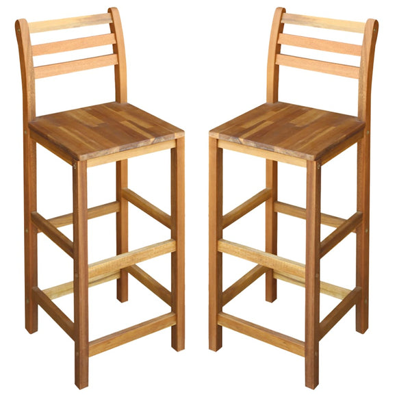 NNEVL Bar Chairs 2 pcs Solid Acacia Wood