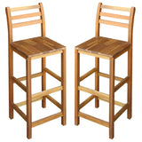 NNEVL Bar Chairs 2 pcs Solid Acacia Wood