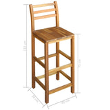 NNEVL Bar Chairs 2 pcs Solid Acacia Wood