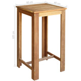 NNEVL Bar Table and Stool Set 3 Pieces Solid Acacia Wood