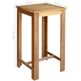 NNEVL Bar Table and Chair Set 3 Pieces Solid Acacia Wood