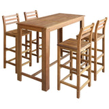 NNEVL Bar Table and Chair Set 5 Pieces Solid Acacia Wood