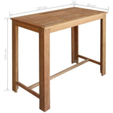 NNEVL Bar Table and Chair Set 5 Pieces Solid Acacia Wood