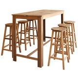 NNEVL Bar Table and Stool Set 7 Pieces Solid Acacia Wood