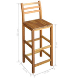NNEVL Bar Table and Chair Set 7 Pieces Solid Acacia Wood