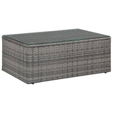 NNEVL 4 Piece Garden Lounge Set with Cushions Poly Rattan Grey