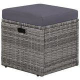 NNEVL 4 Piece Garden Lounge Set with Cushions Poly Rattan Grey