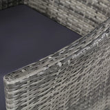 NNEVL 11 Piece Outdoor Dining Set with Cushions Poly Rattan Grey