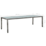 NNEVL 11 Piece Outdoor Dining Set with Cushions Poly Rattan Grey